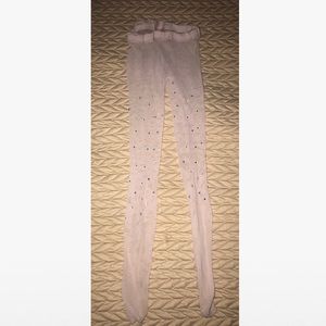 Nude Fishnet Tights with Rhinestones